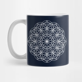 Navy Blue Flower of life mandala Mug